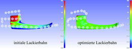 Grafik 2: Gradient-basierte Optimierung von Lackierbahnen in der Software IPS Virtual Paint.