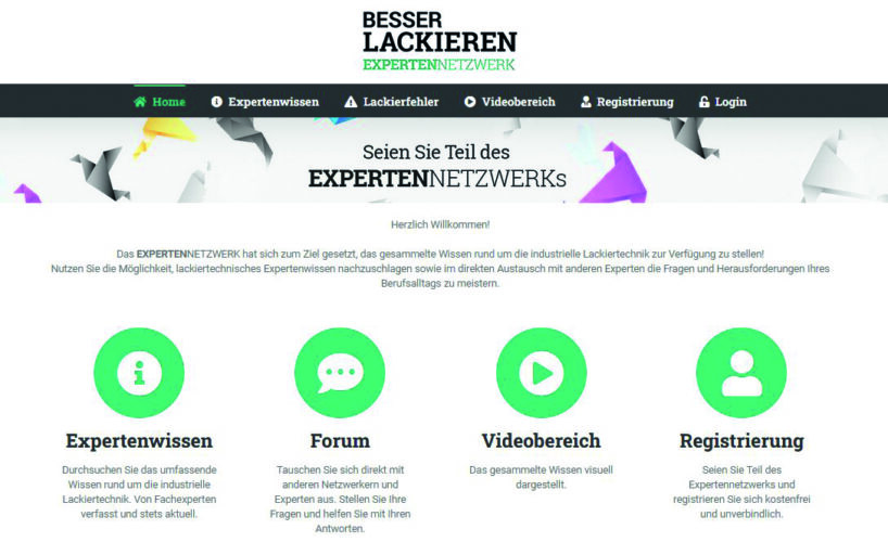 Screenshot des Expertennetzwerks