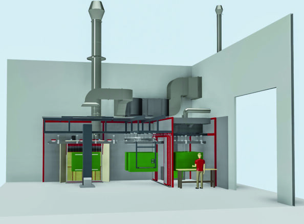 3D-Darstellung des Innenraums des Technikums