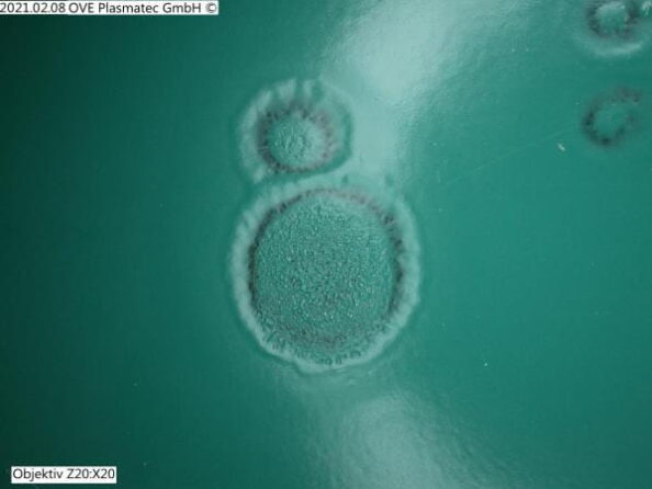 LABS Fehler sind visuell meist durch charakteristische Krater erkennbar. Foto: OVE Plasmatec