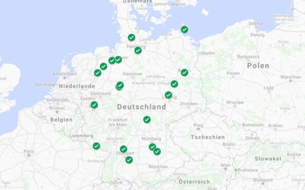 Die interaktive Karte bietet einen Überblick der Lohnbeschichter-Berichterstattung. Grafik: Google Maps / Redaktion