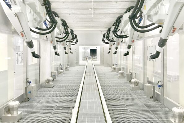 Approximatly 300 robots will provide painting and sealing solutions. Image: ABB