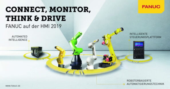 Kollaborative Roboter und ein sechsachsiger Lackierroboter bilden die Highlights bei Fanuc. Foto: Fanuc