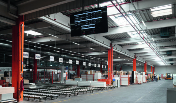 Blick in die Lagerhalle